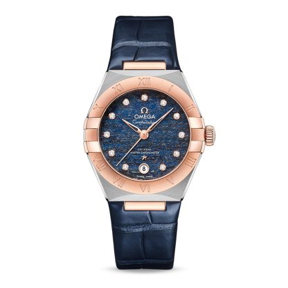 pas cher Omega Constellation Co Axial Master Chronometer 29mm Ladies Watch Blue O13123292099003