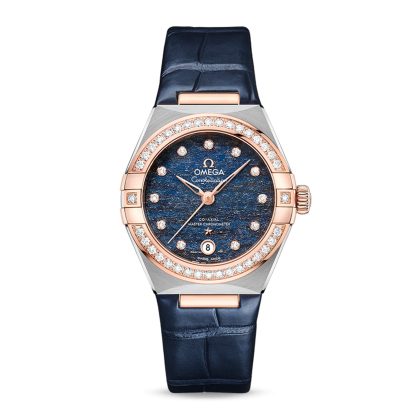 pas cher Omega Constellation Co Axial Master Chronometer 29mm Ladies Watch Blue O13128292099003