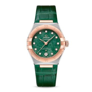 pas cher Omega Constellation Co Axial Master Chronometer 29mm Ladies Watch Green O13123292099001