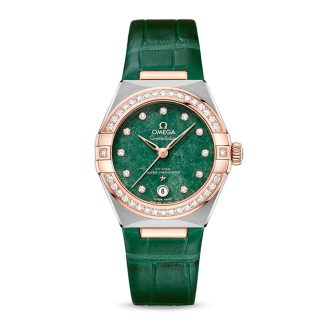 pas cher Omega Constellation Co Axial Master Chronometer 29mm Ladies Watch Green O13128292099001