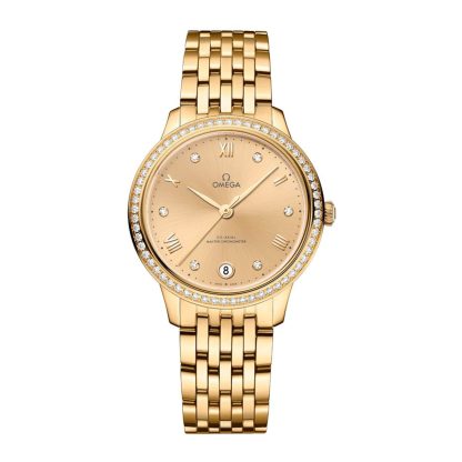 pas cher Omega De Ville Prestige 34mm Ladies Watch Yellow Gold O43455342058001