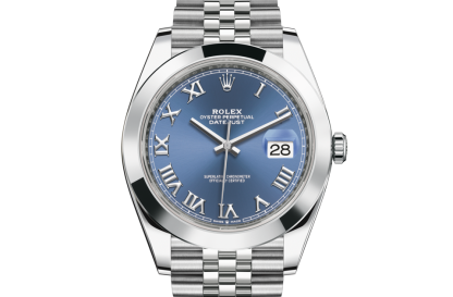 pas cher Rolex Datejust 41 Oyster 41 mm Oystersteel Azzurro cadran bleu M126300-0018