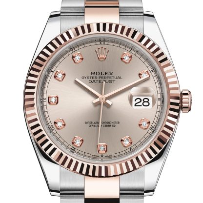 pas cher Rolex Datejust 41 Oyster 41 mm Oystersteel et or Everose Cadran Sundust M126331-0007