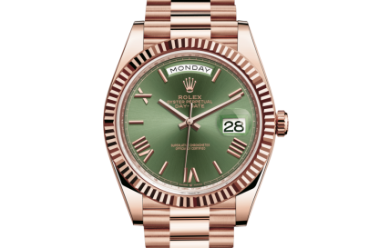 pas cher Rolex Day-Date 40 Oyster 40 mm Or Everose Cadran vert olive M228235-0025