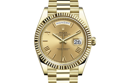 pas cher Rolex Day-Date 40 Oyster 40 mm or jaune Cadran couleur champagne M228238-0006