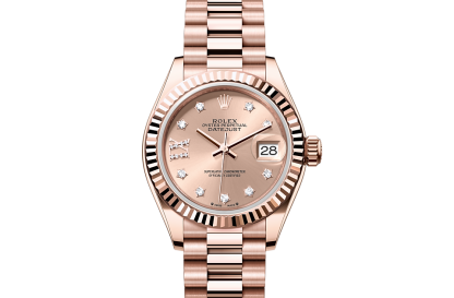 pas cher Rolex Lady-Datejust Oyster 28 mm Or Everose Cadran rosé M279175-0029