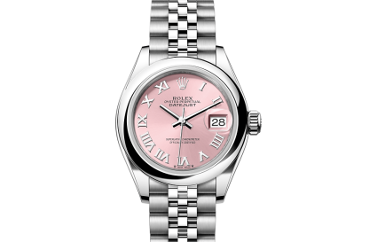 pas cher Rolex Lady-Datejust Oyster 28 mm Oystersteel Cadran rose M279160-0013