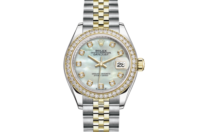 pas cher Rolex Lady-Datejust Oyster 28 mm Oystersteel or jaune et diamants Cadran blanc M279383RBR-0019