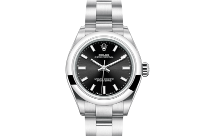 pas cher Rolex Oyster Perpetual 28 Oyster 28 mm Oystersteel Cadran noir brillant M276200-0002