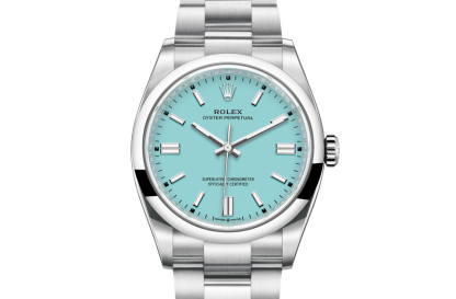 pas cher Rolex Oyster Perpetual 36 Oyster 36 mm Oystersteel Cadran bleu turquoise M126000-0006