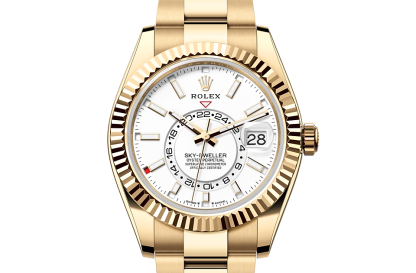 pas cher Rolex Sky-Dweller Oyster 42 mm or jaune Cadran blanc intense M336938-0003