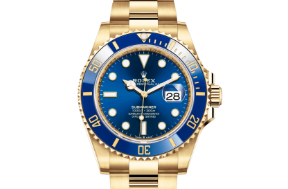 pas cher Rolex Submariner Date Oyster 41 mm or jaune cadran bleu roi M126618LB-0002