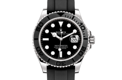 pas cher Rolex Yacht-Master 42 Oyster 42 mm or blanc Cadran noir M226659-0002