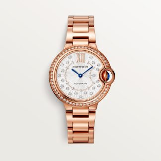 pas cher cartier Montre Ballon Bleu de Cartier 33 mm or rose diamants CRWJBB0082