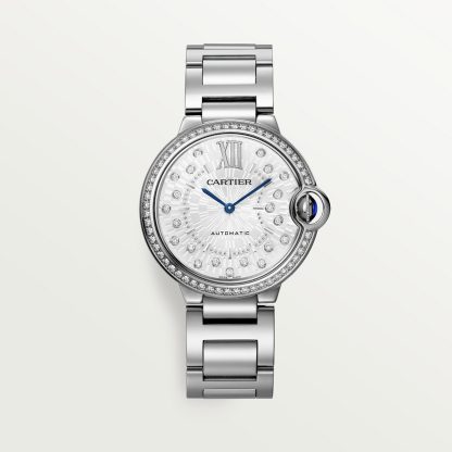 pas cher cartier Montre Ballon Bleu de Cartier 36 mm acier diamants CRW4BB0036