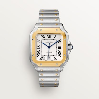 pas cher cartier Montre Santos de Cartier Grand modèle or jaune acier CRW2SA0009