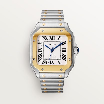 pas cher cartier Montre Santos de Cartier Modèle moyen or jaune acier CRW2SA0016